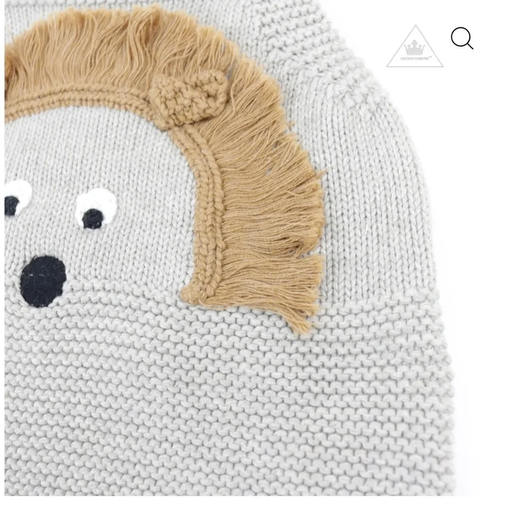 Stella McCartney Kids Gray and Brown Knit One Piece hedgehog cotton wool